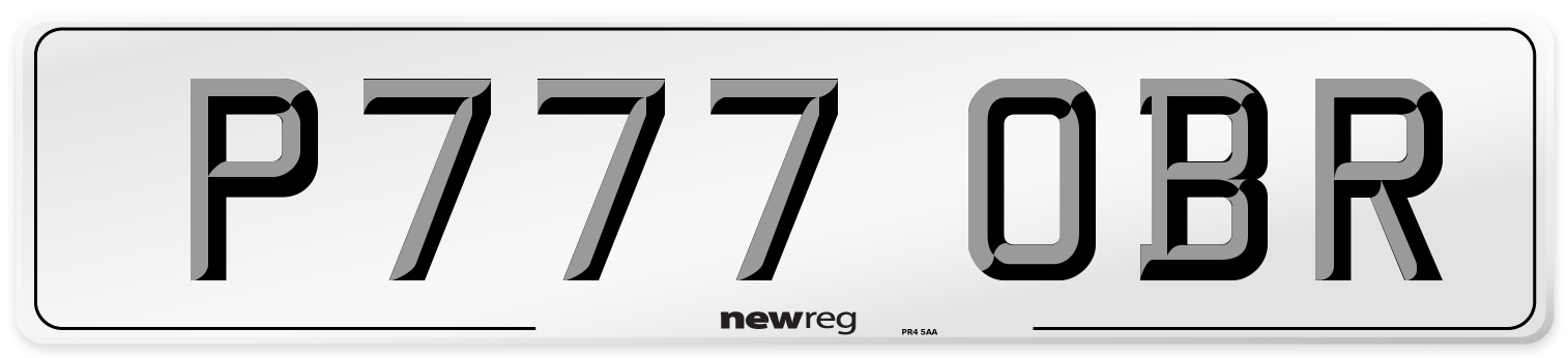 P777 OBR Number Plate from New Reg